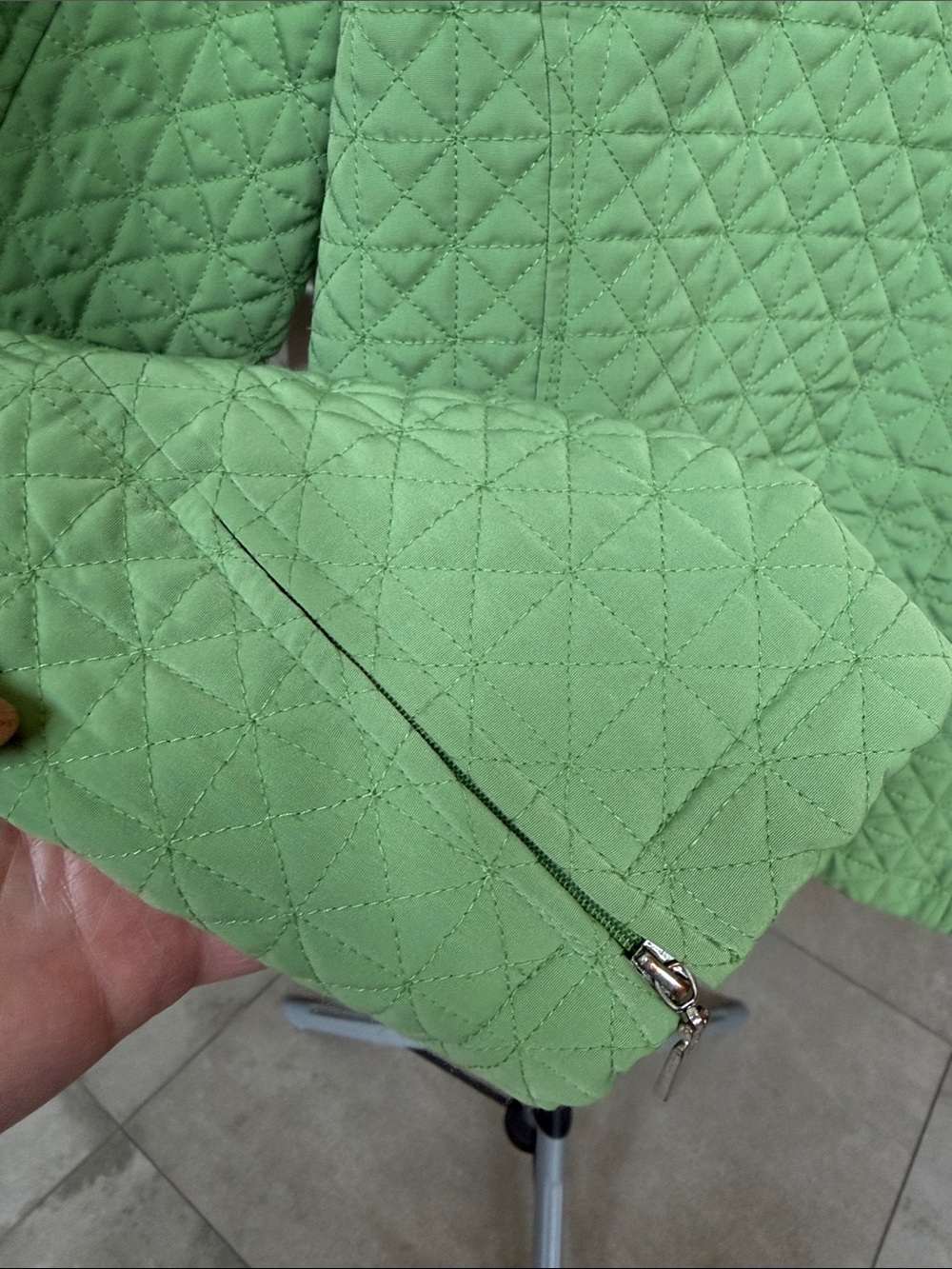 Gallery Light Green Quilted Zip-Front Women's Jacket - size S - Picture 7 of 13